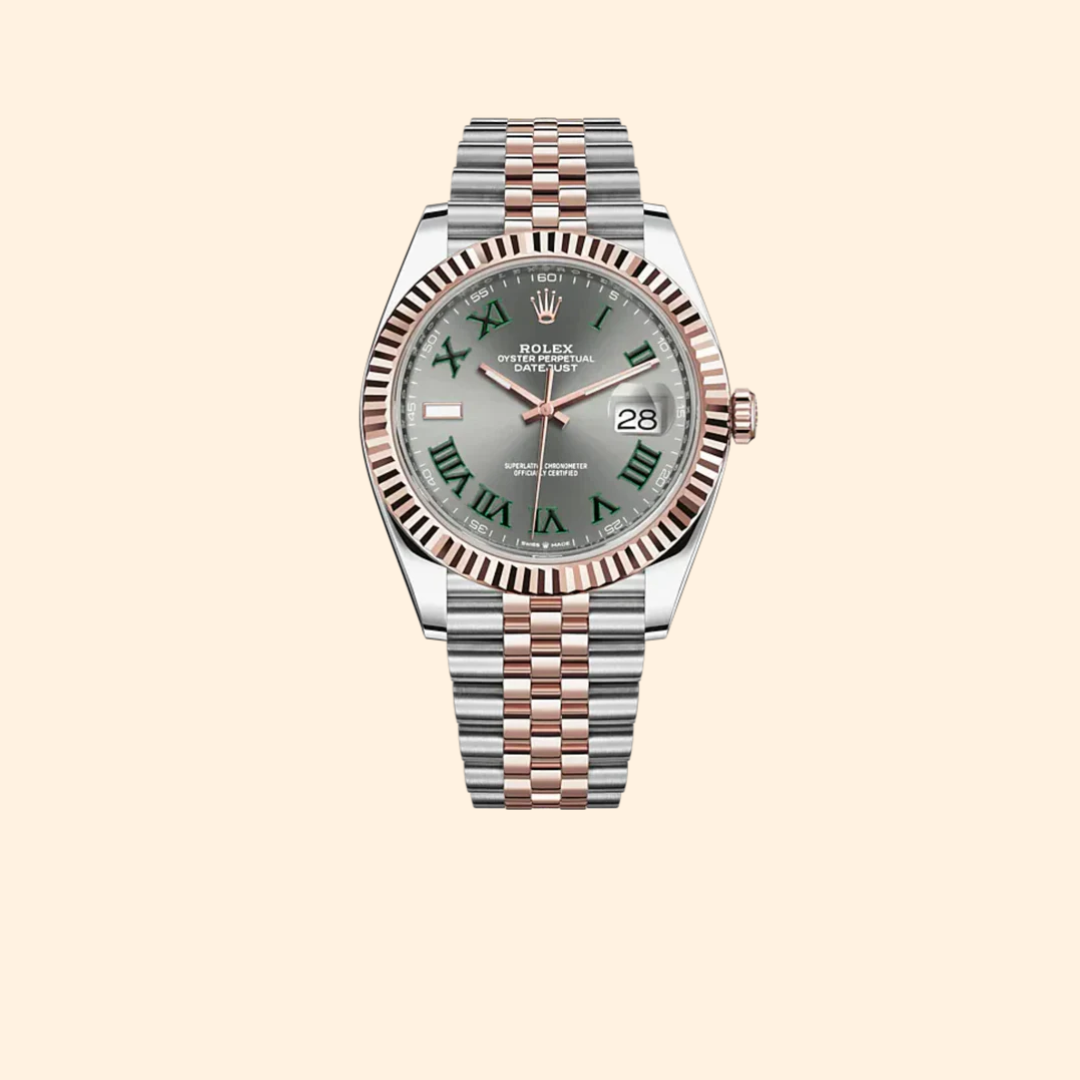 Datejust 41 41mm Jubilee Bracelet Oystersteel and Everose Gold with Slate Dial Fluted Bezel Ref. 126331