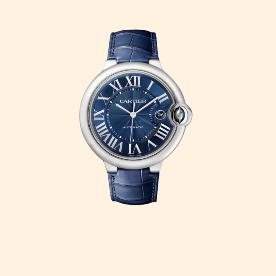 Ballon Bleu de Cartier 42 mm Stainless Steel Blue Guilloché Dial