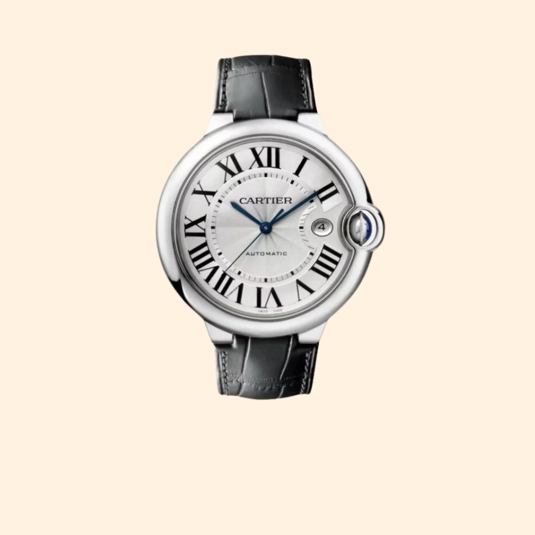 Ballon Bleu de Cartier 42 mm Stainless Steel Silver Guilloché Opaline Dial