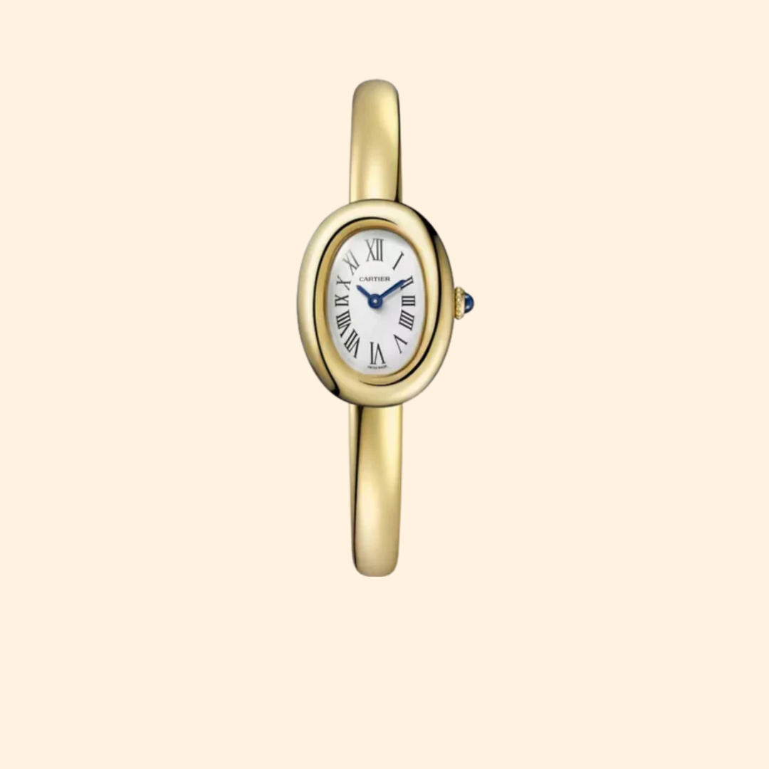 Baignoire de Cartier 25 mm 18k Yellow Gold with Silver Dial (Size 16)