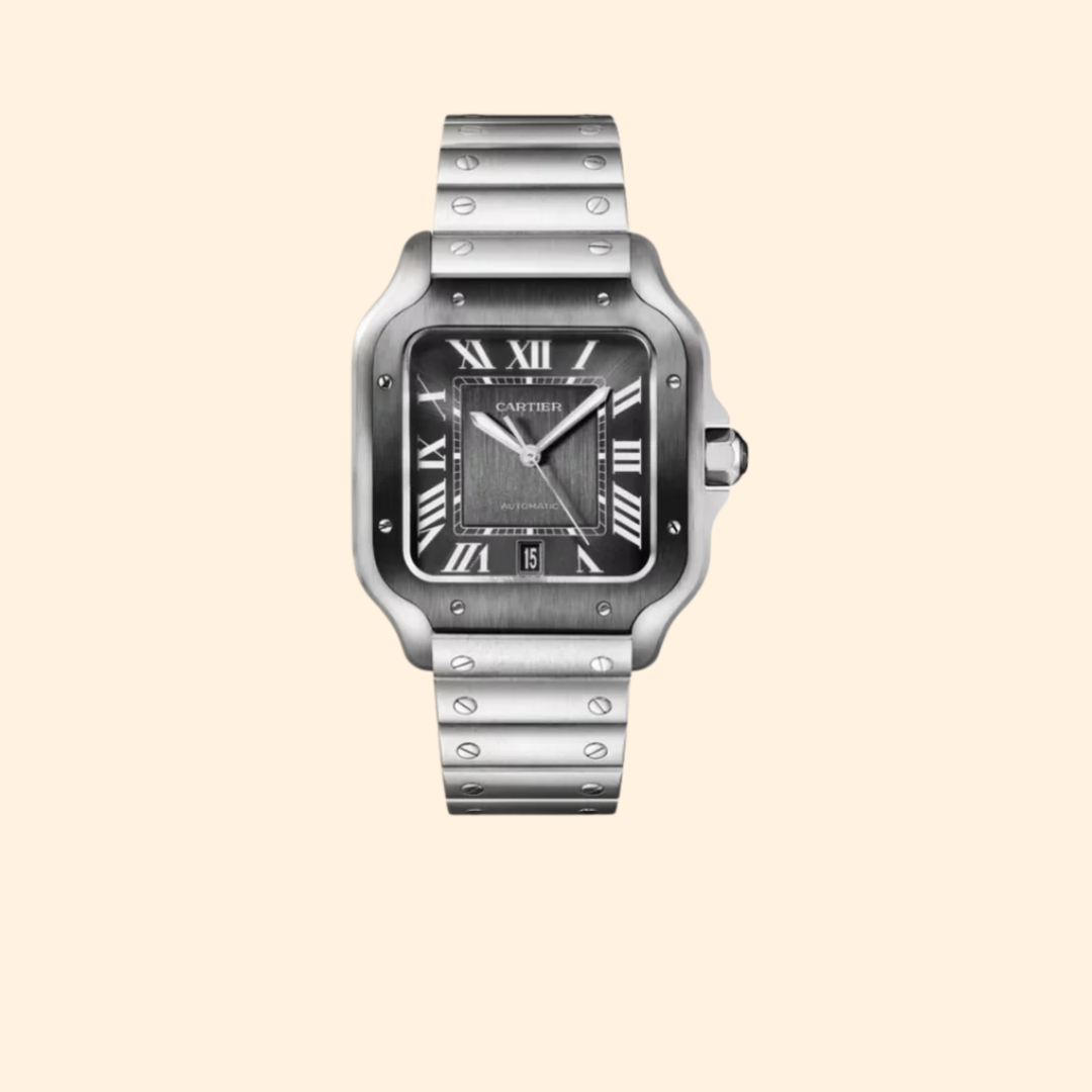 Santos de Cartier 40 mm Stainless Steel with Grey Dial