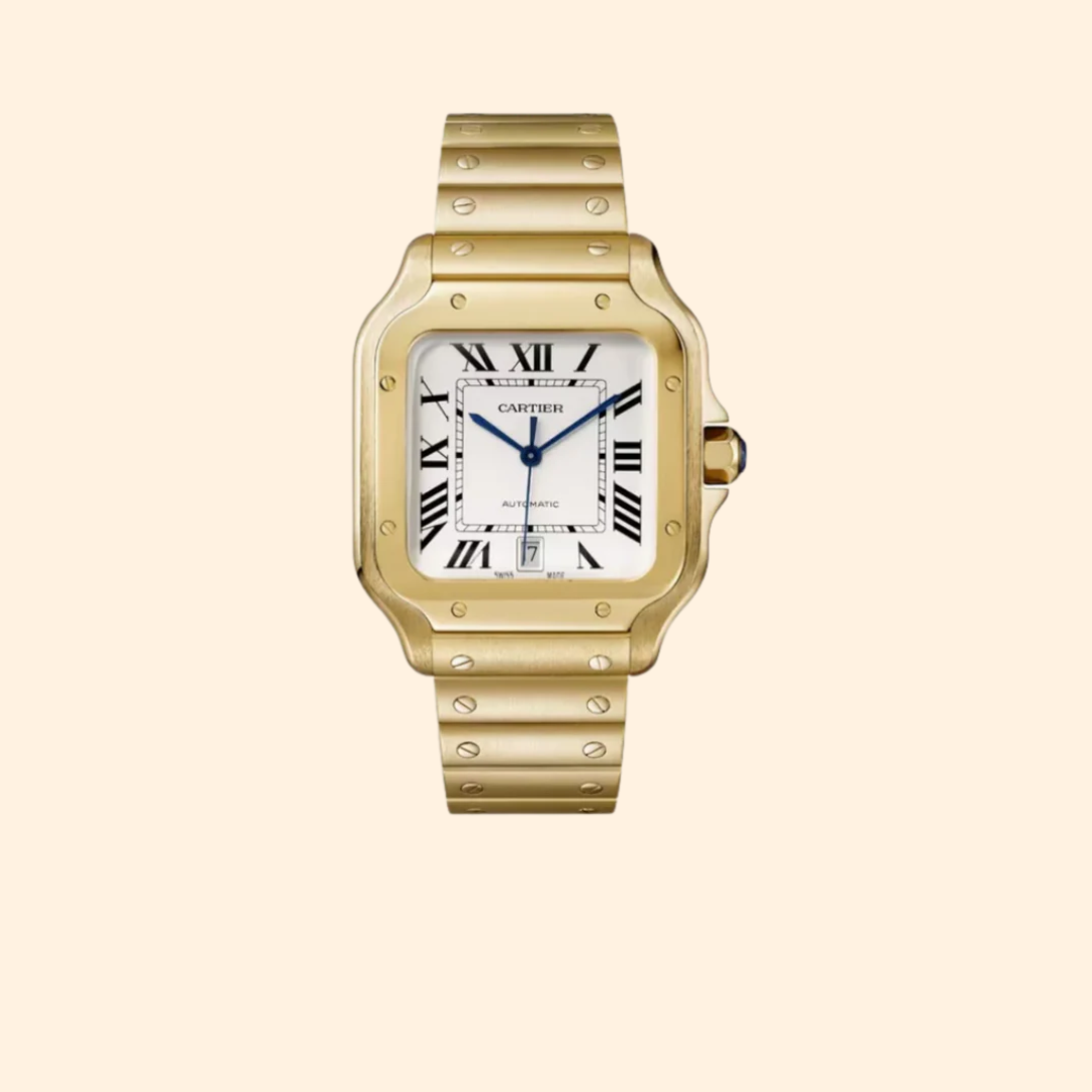 Santos de Cartier 40 mm 18k Yellow Gold with Silver Dial