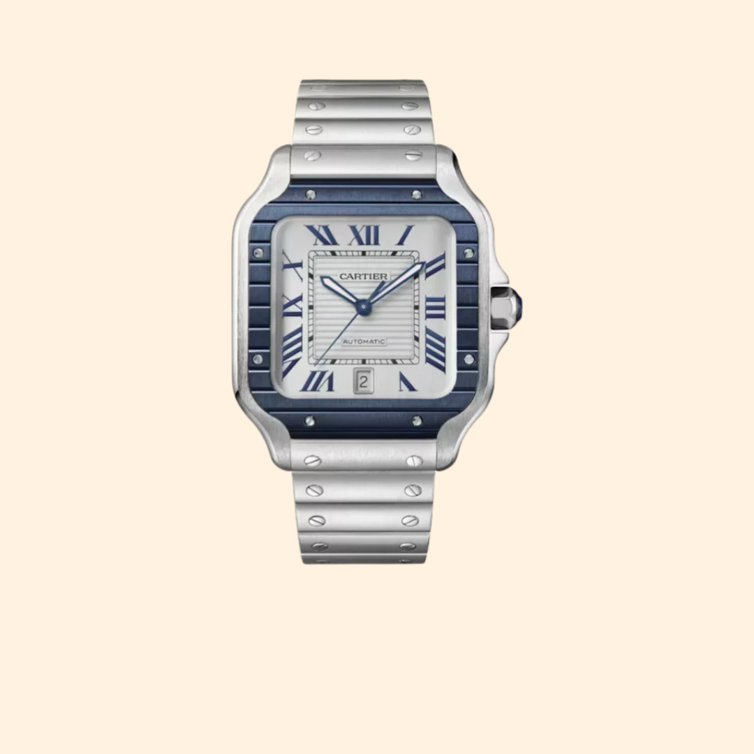 Santos de Cartier 40 mm Stainless Steel with Grey Dial