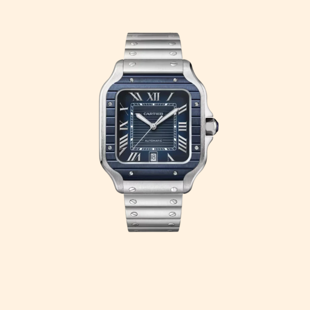 Cartier Santos 40 MM De Cartier Blue Stainless Steel
