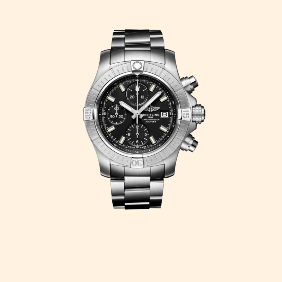 Breitling Avenger Chronograph 43 MM Stainless Steel Black Dial