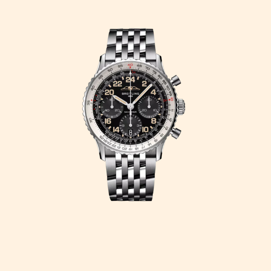 Breitling Navitimer B02 Chronograph Cosmonaute 41 MM Stainless Steel with Black Dial
