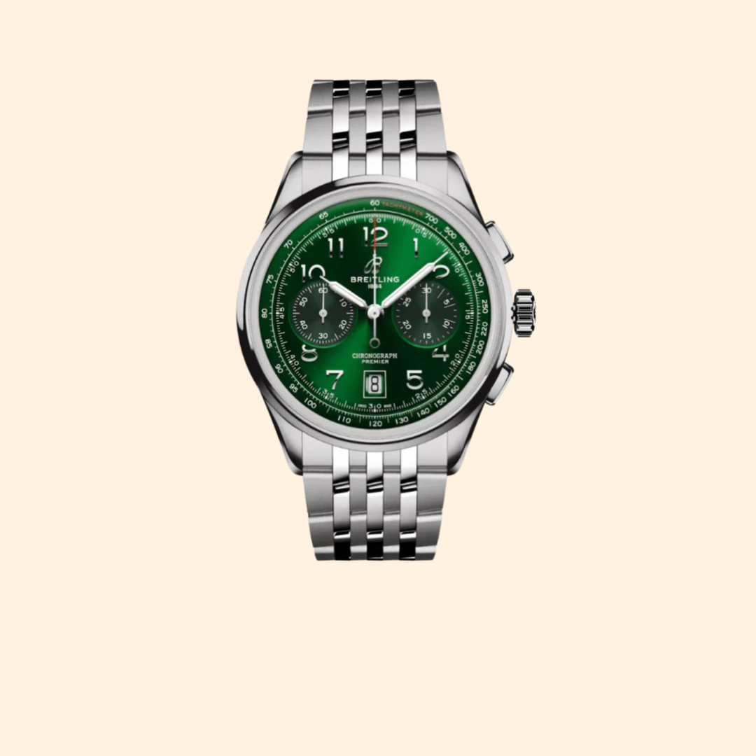 Breitling Premier B01 Chronograph 42 Stainless Steel with Green Dial