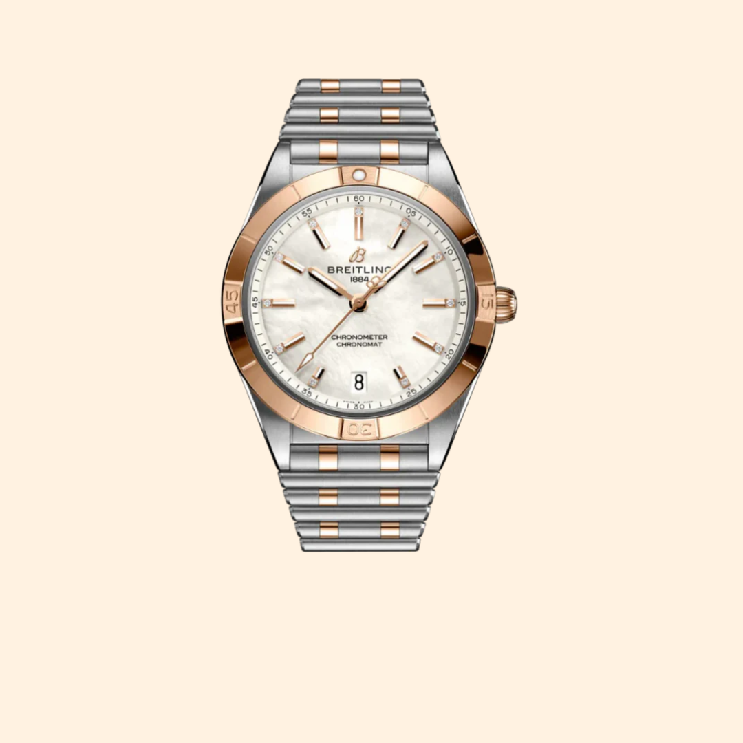 Breitling Chronomat Automatic 36 mm Stainless Steel & 18K Rose Gold with Mother of Pearl Dial