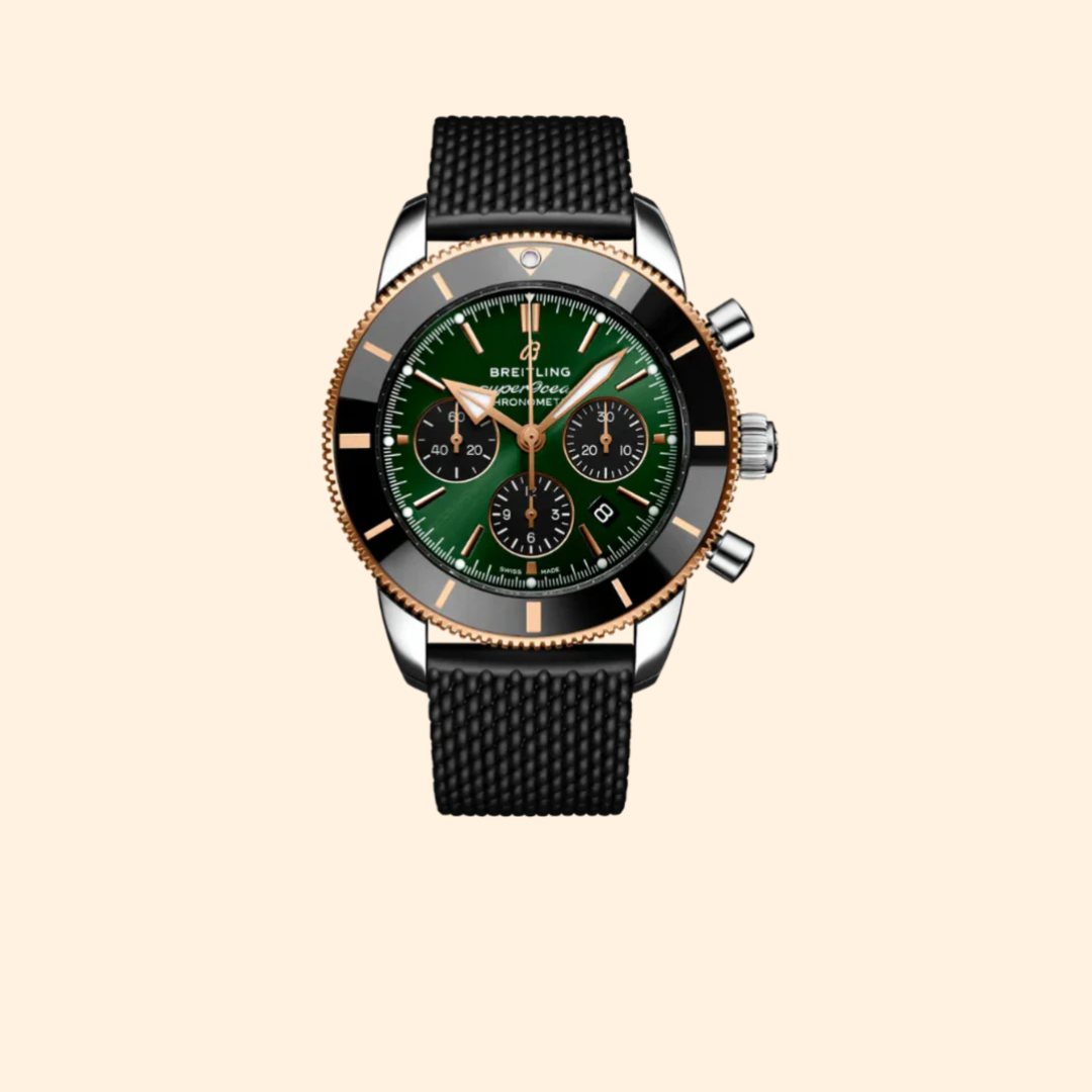 Breitling Superocean Heritage B01 Chronograph Limited Edition 44 mm Stainless Steel & 18k Rose Gold with Green Dial