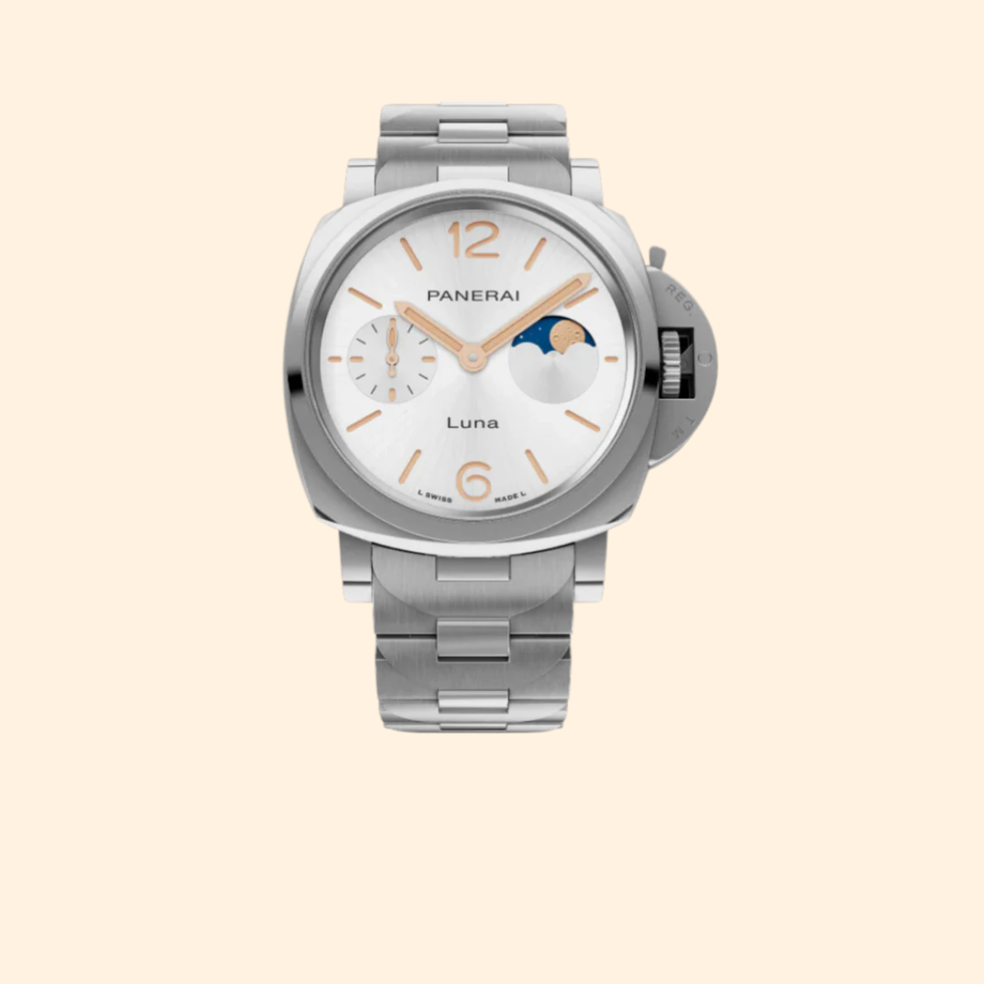 Panerai Luminor Due Luna PAM01301 38 mm Stainless Steel with White Dial