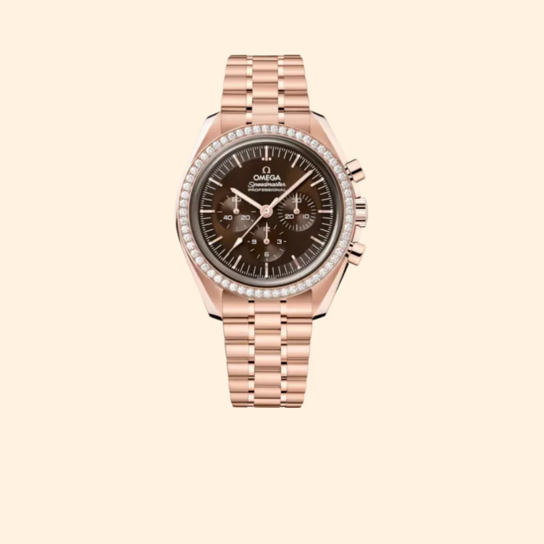 Omega Speedmaster Moonwatch Professional 42 mm Sedna Gold with Brown Dial
