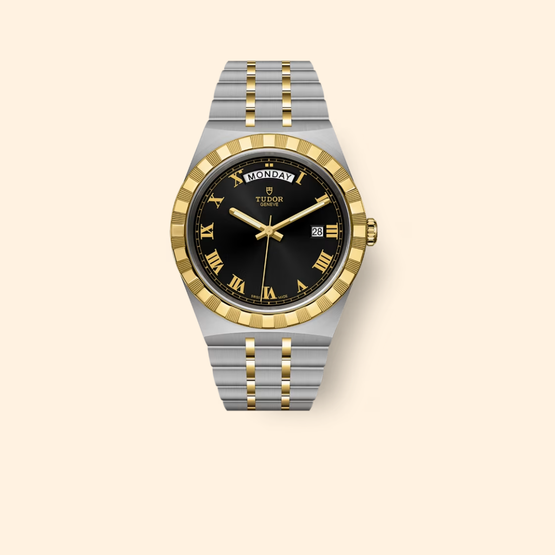 Tudor Royal M28603-0003 41mm Steel and Yellow Gold Black Dial
