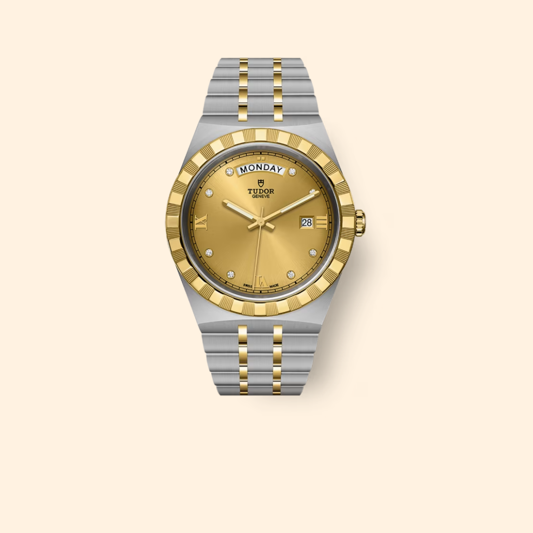 Tudor Royal M28603-0006 41mm Steel and Yellow Gold Champagne Diamond Dial