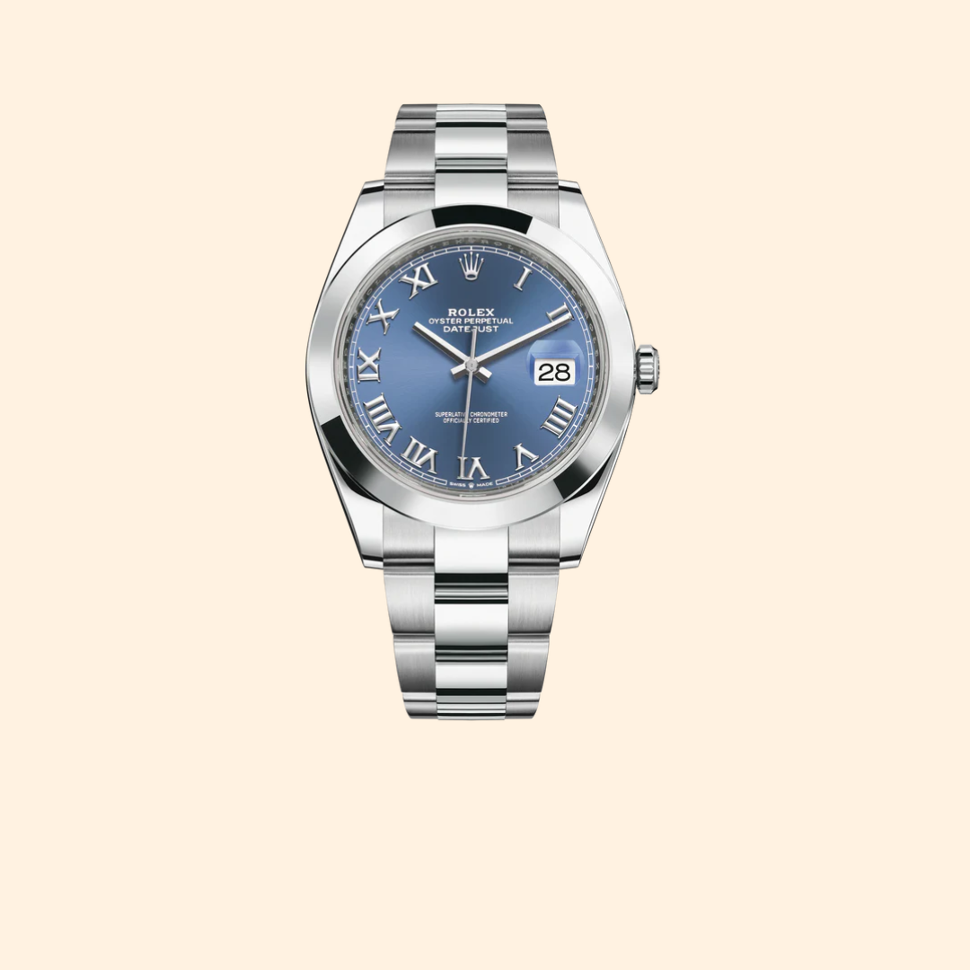 Rolex Datejust Ref. 126300 – Blue Azzurro Roman Dial on Oyster with Smooth Bezel