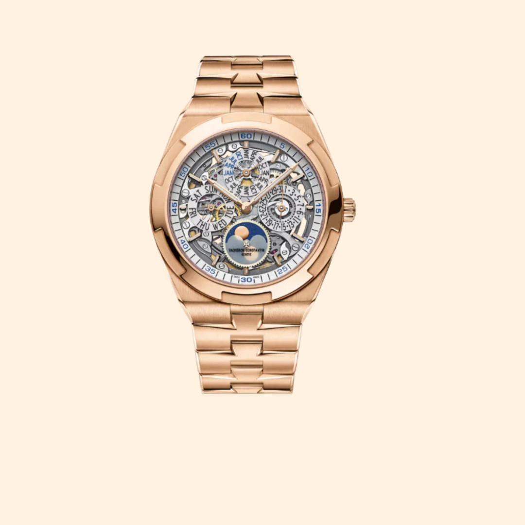 Vacheron Constantin Overseas Perpetual Calendar Ultra-Thin Skeleton 41 mm Rose Gold with Brass Dial