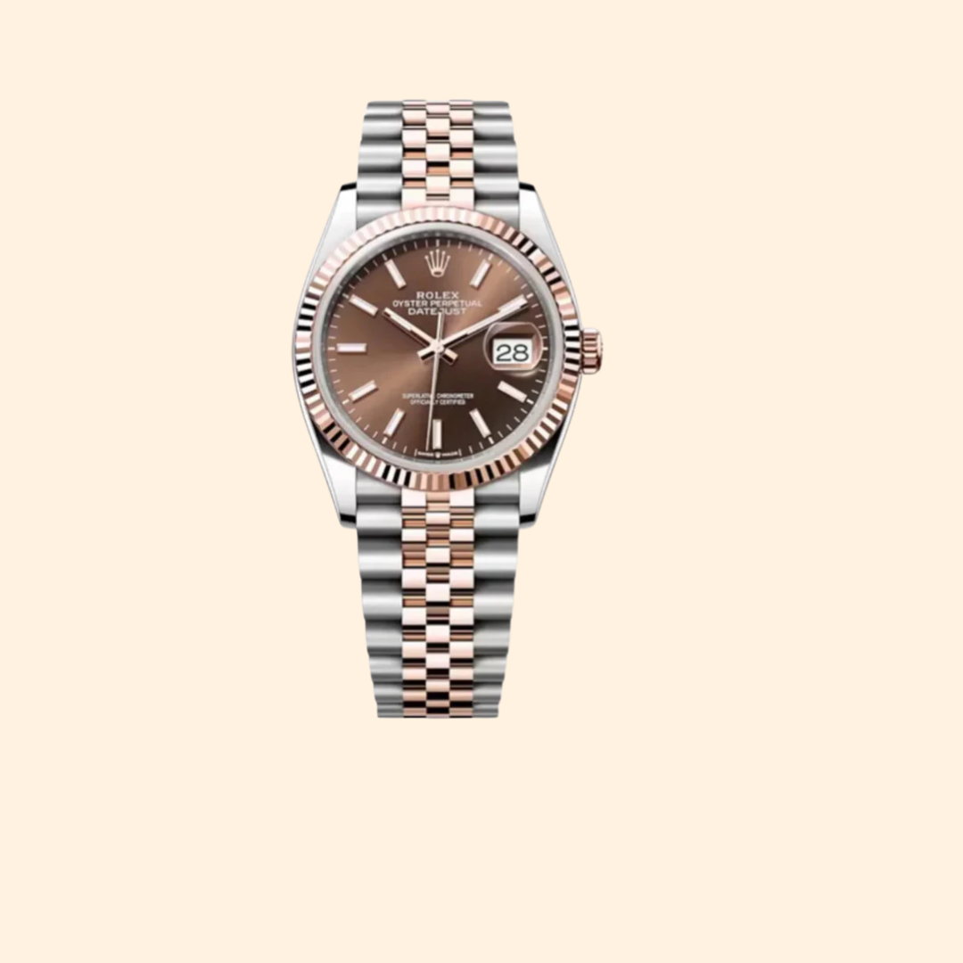 Rolex Datejust 36 Ref. 126231 – Two Tone Oystersteel & Rose Gold Chocolate Dial Fluted Bezel on Jubilee