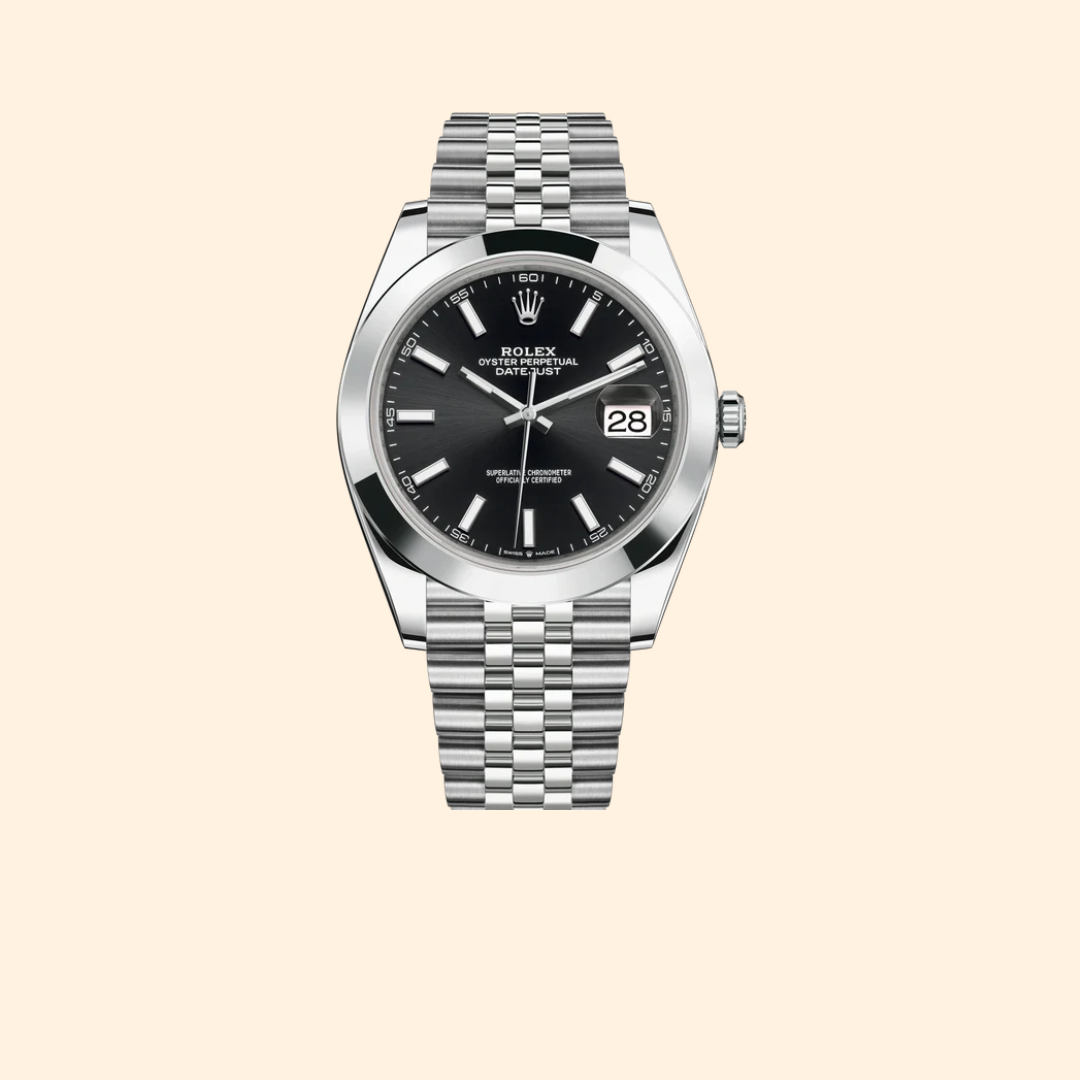 Rolex Datejust Ref. 126300 – Black Dial on Jubilee with Smooth Bezel