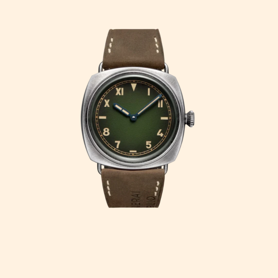 Panerai Radiomir California PAM01349 – 45mm Stainless Steel with Shaded Green Dial on Brown Leather Strap