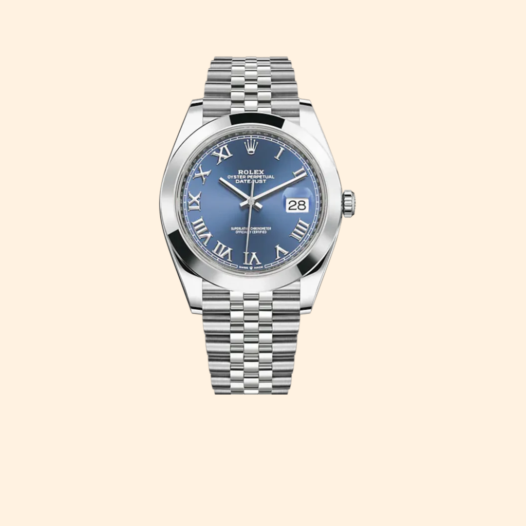 Rolex Datejust Ref. 126300 – Blue Roman Dial on Jubilee with Smooth Bezel