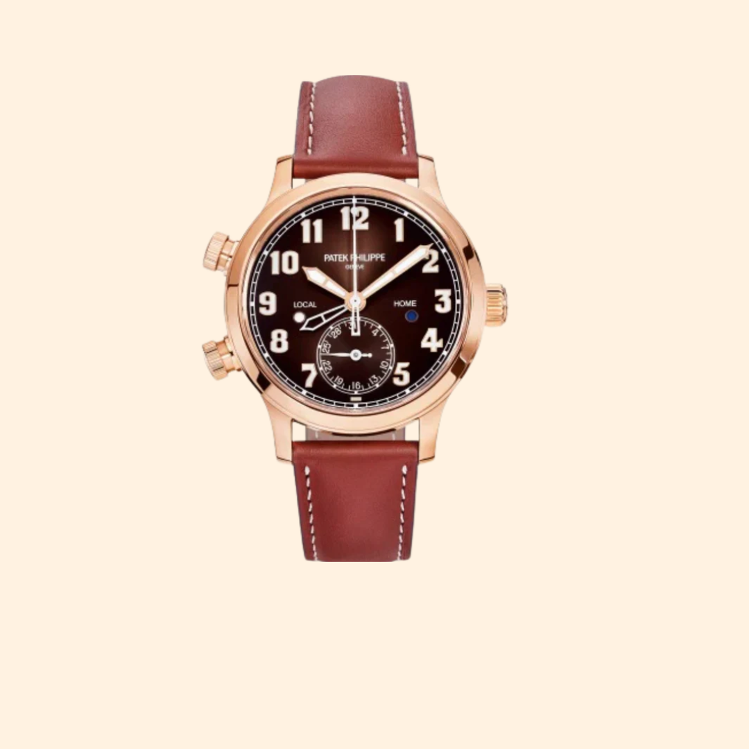 Patek Philippe Complications Ref. 7234R – 37.5mm Rose Gold Brown Sunburst Black-Graduated Dial on Vintage Brown Calfskin Strap
