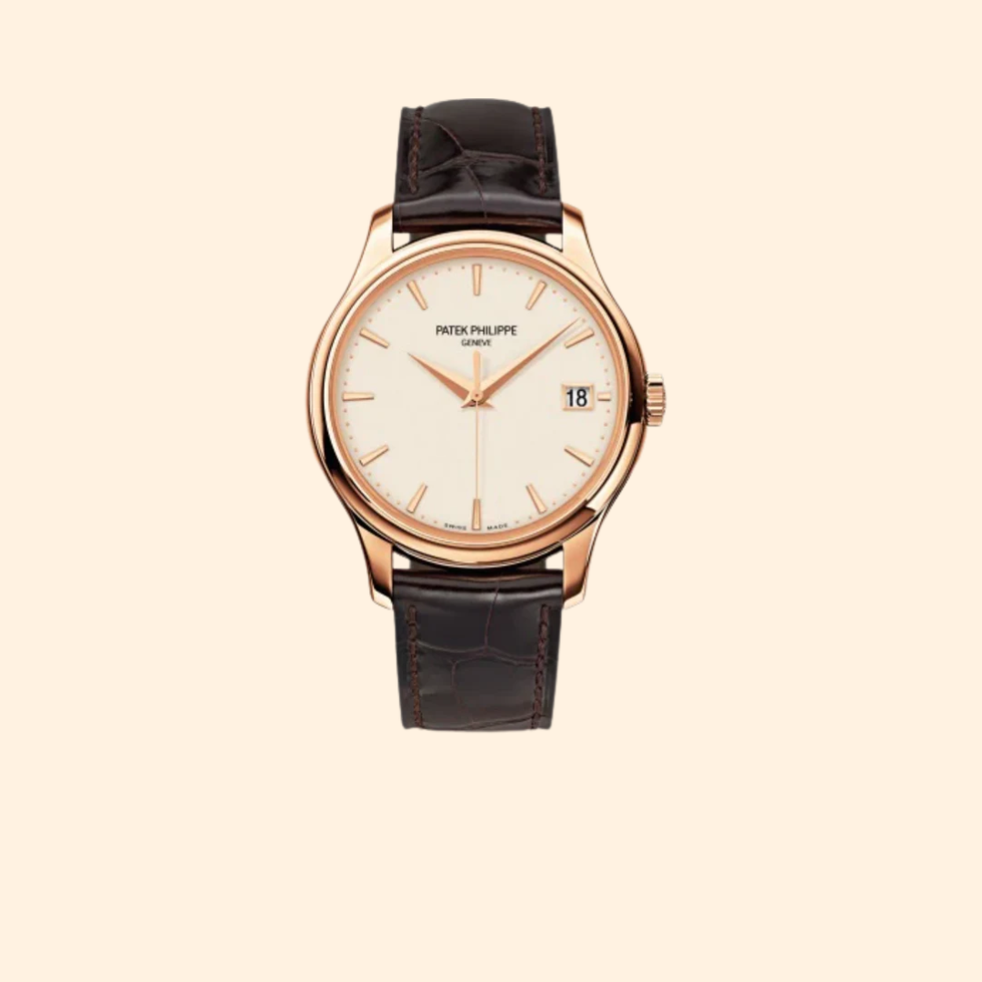 Patek Philippe Calatrava Ref. 5227R – 39mm Rose Gold with Ivory Lacquered Dial on Dark Chestnut Alligator Strap