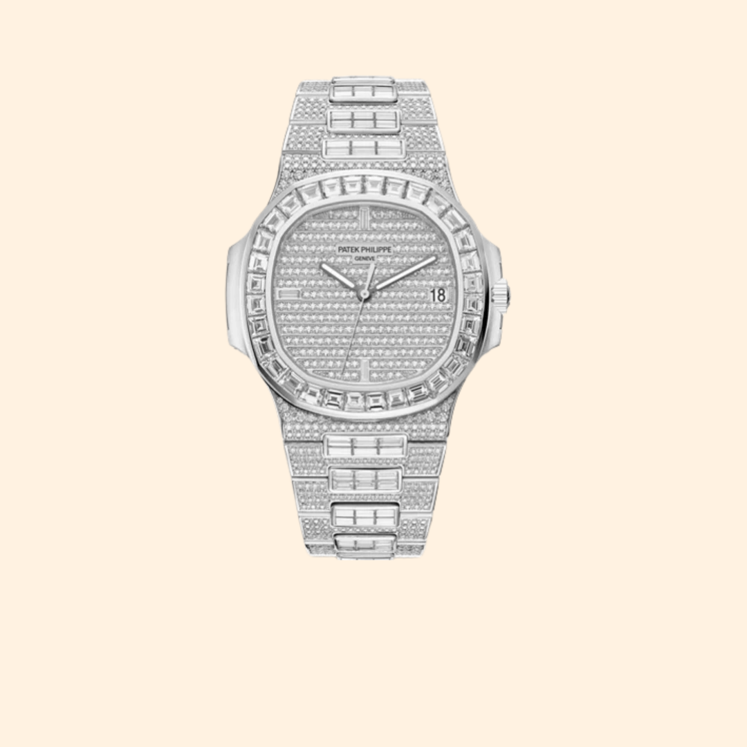 Patek Philippe Nautilus Ref. 5719/10G-010 – 40mm White Gold with Fully Diamond-Set Dial, Bezel, and Bracelet