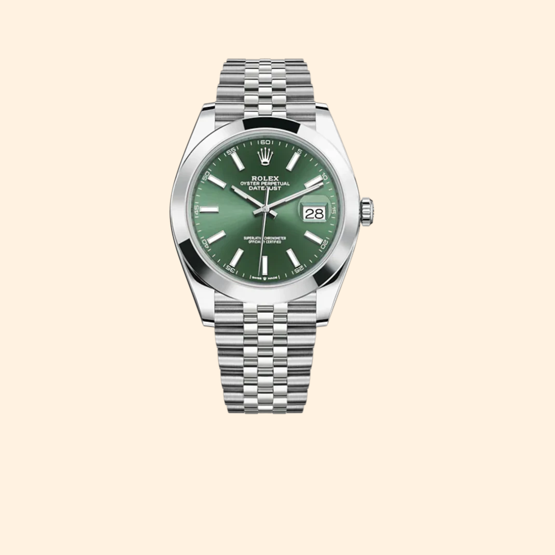 Rolex Datejust Ref. 126300 – Mint Green Dial on Jubilee with Smooth Bezel