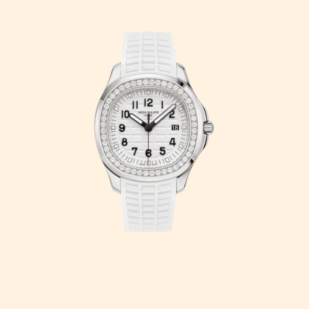 Patek Philippe Aquanaut Ref. 5267/200A-010 – 38.8mm Stainless Steel with Matte White Embossed Dial and Diamond-Set Bezel