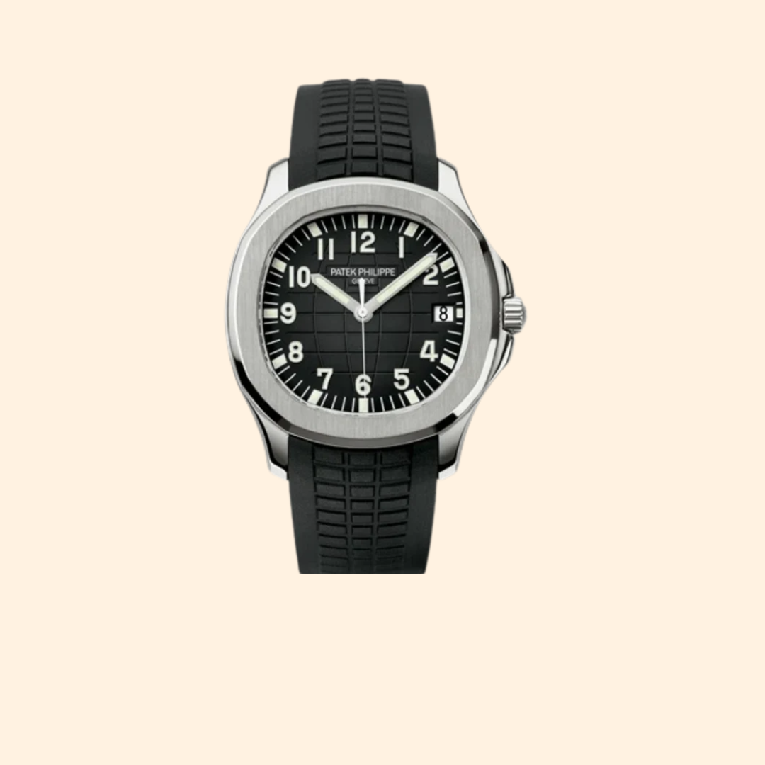 Patek Philippe Aquanaut Ref. 5167A – 40.8mm Stainless Steel with Black Embossed Dial on Black Tropical Strap