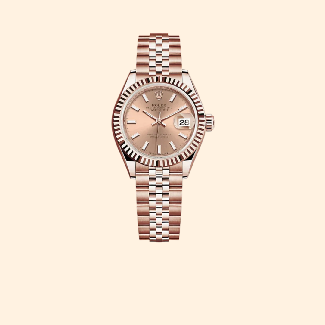 Rolex Lady-Datejust 279175 28 mm 18k Everose Gold with Rosé Dial