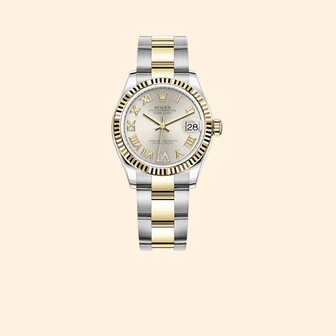 Rolex Datejust 31 Ref. 278273 31 mm Oystersteel and Yellow Gold with Silver Diamond-Set Dial