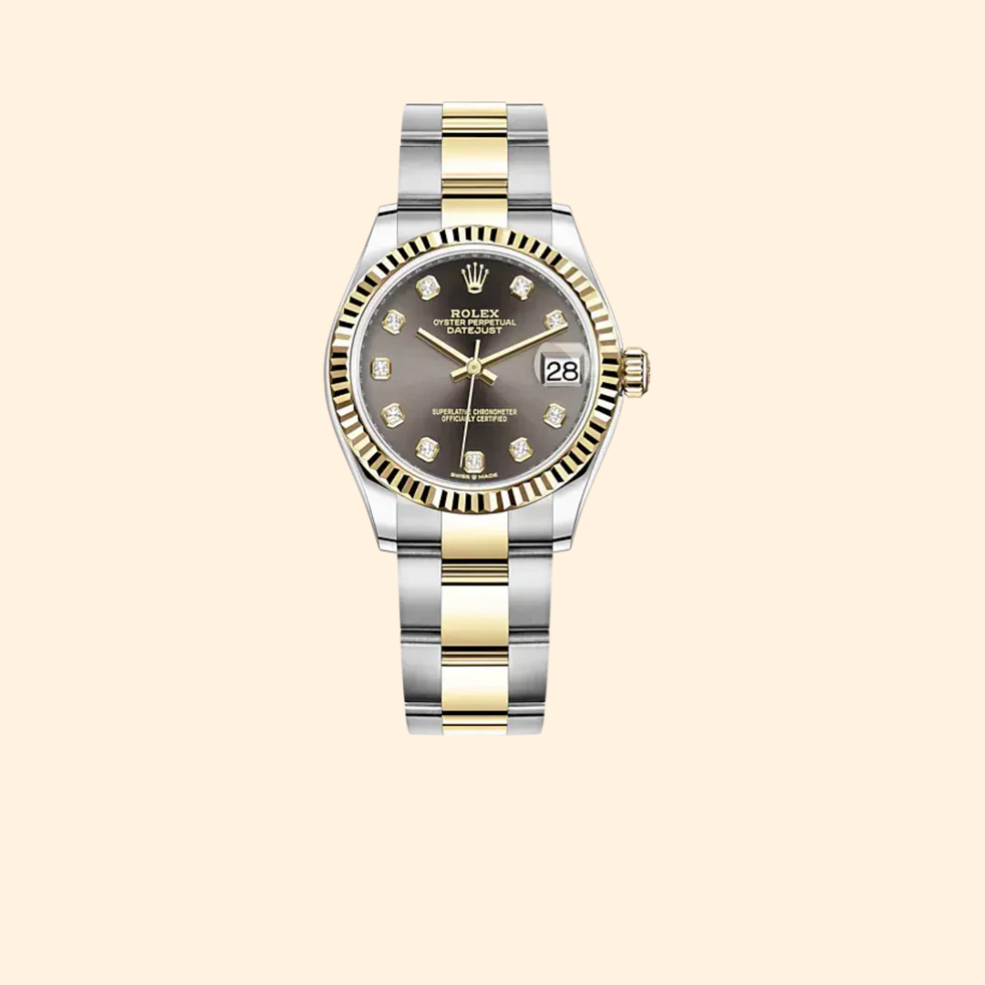 Rolex Datejust 31 Ref. 278273 31 mm Oystersteel and Yellow Gold with Dark Grey Diamond-Set Dial