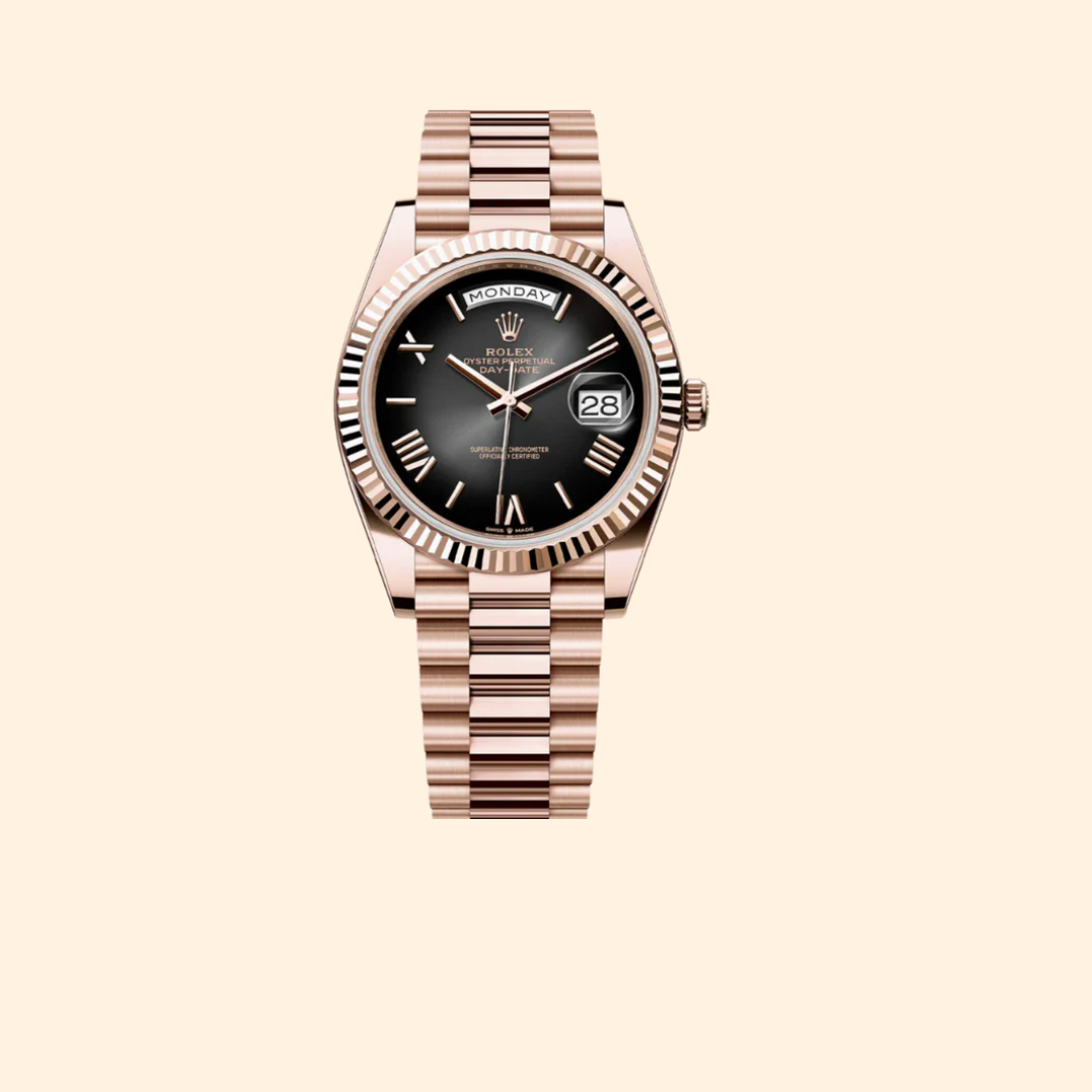 Rolex Day-Date Ref. 228235 40 mm 18k Everose Gold with Black Ombre Dial