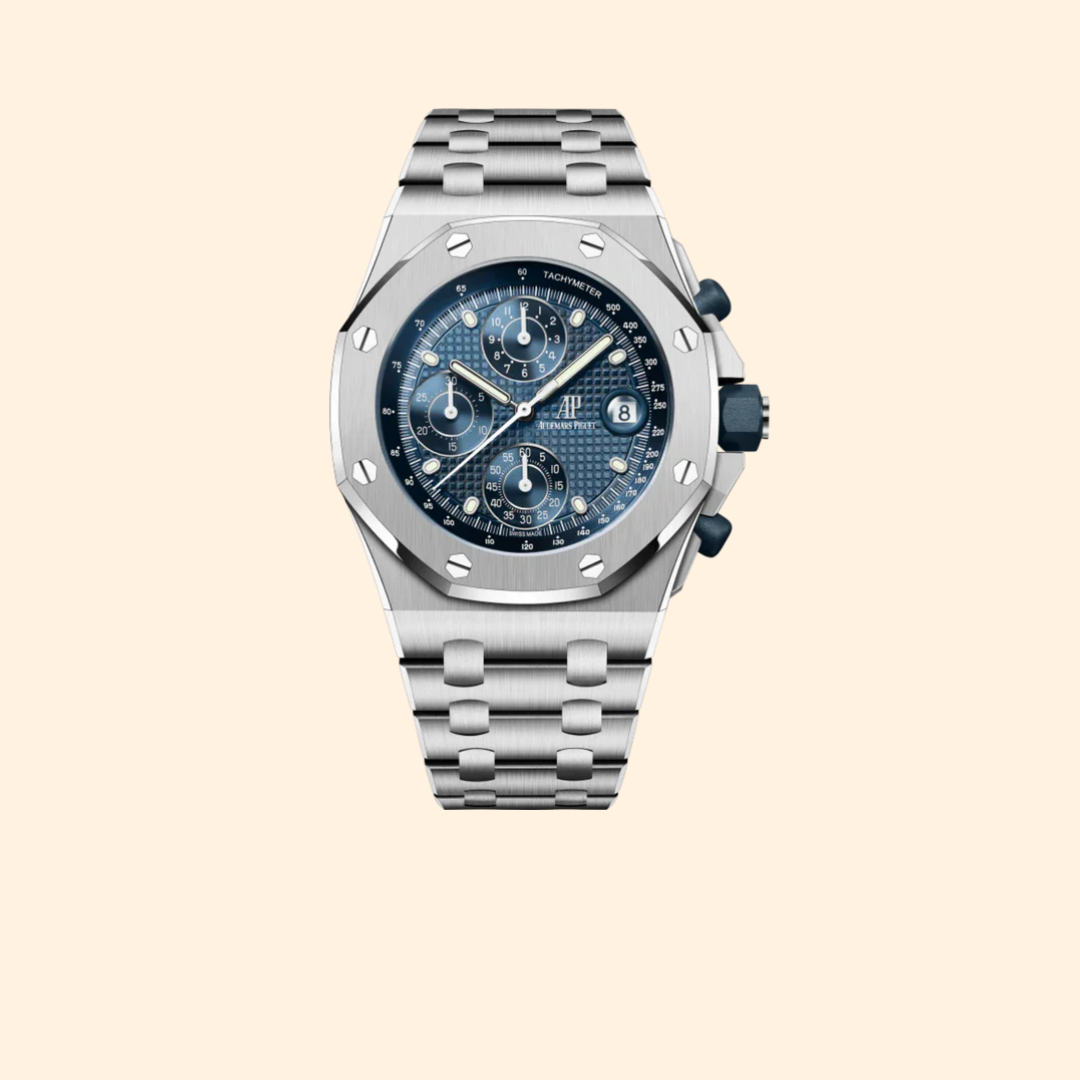 Audemars Piguet Royal Oak Offshore Selfwinding Chronograph 42MM Stainless Steel Blue Petite Tapisserie Dial Ref. 26238ST.OO.2000ST.01