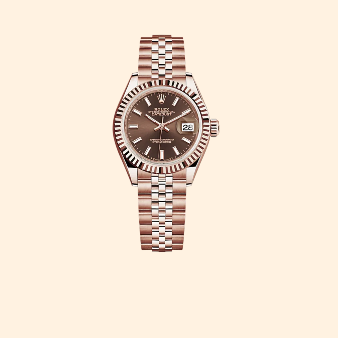 Rolex Lady-Datejust 279175 28 mm 18k Everose Gold with Chocolate Dial