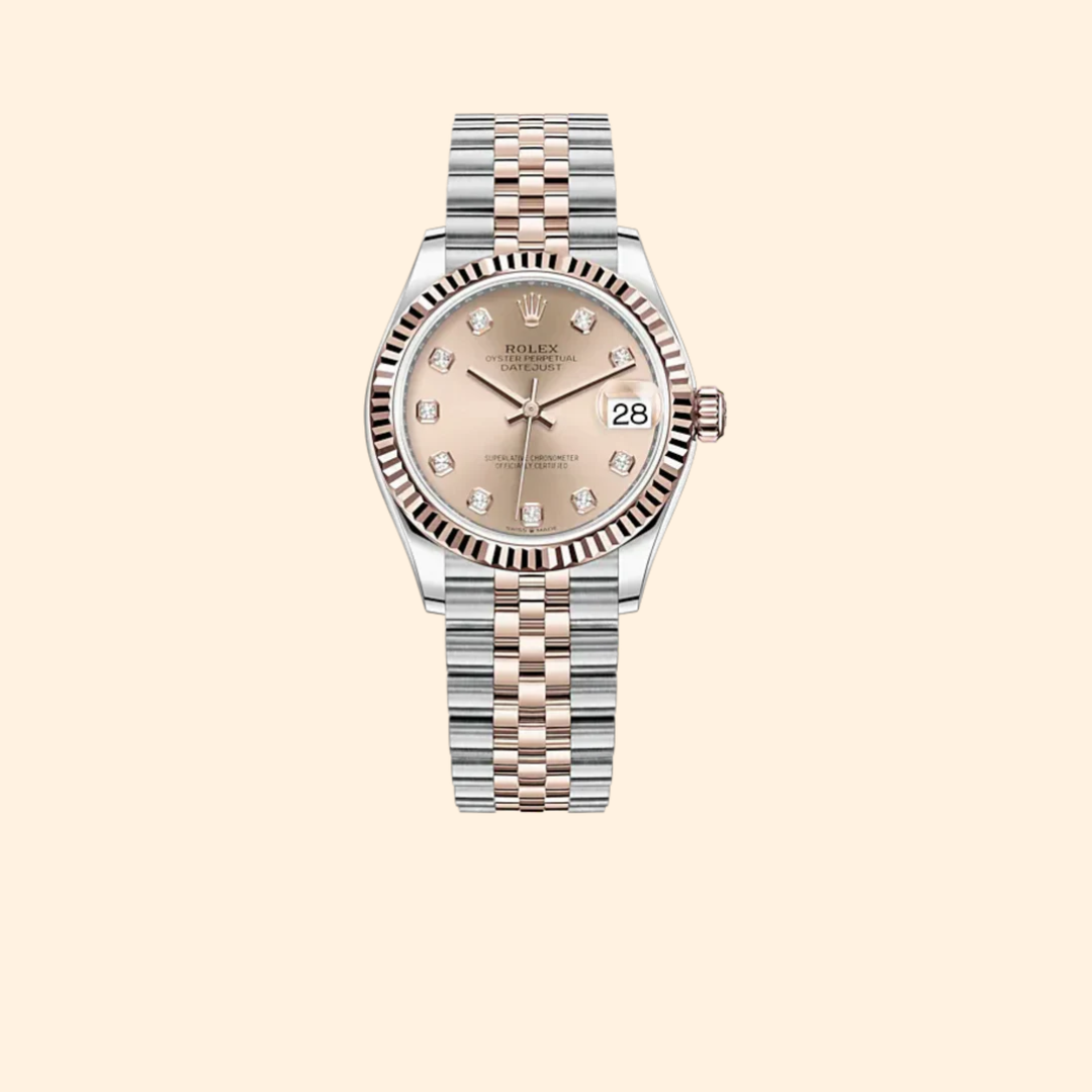 Rolex Datejust 31 Ref. 278271 31 mm Oystersteel & Everose Gold with Rosé-Colour Diamond-Set Dial
