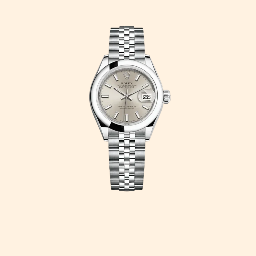 Rolex Lady-Datejust Ref. 279160 28 mm Oystersteel with Silver Dial and Domed Bezel