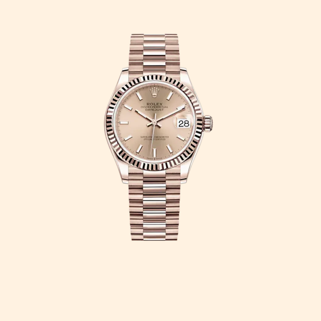 Rolex Datejust 31 Ref. 278275 31 mm Everose Gold and Oystersteel with Rosé Dial and Fluted Bezel