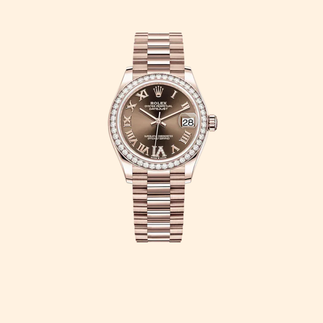 Rolex Datejust 31 Ref. 278285RBR 31 mm Everose Gold with Chocolate Diamond Dial