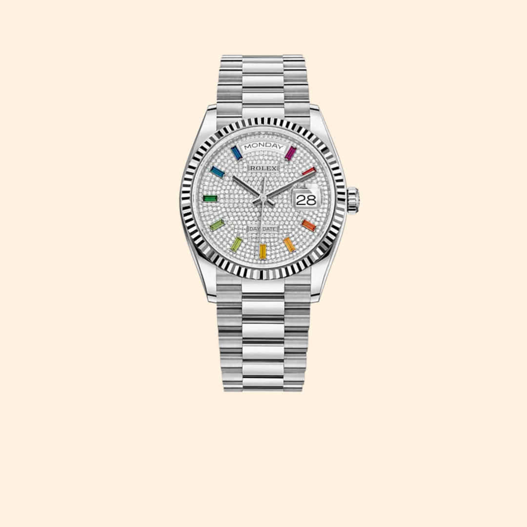 Rolex Day-Date 36 Ref. 128239 36 mm White Gold with Diamond-Paved Dial
