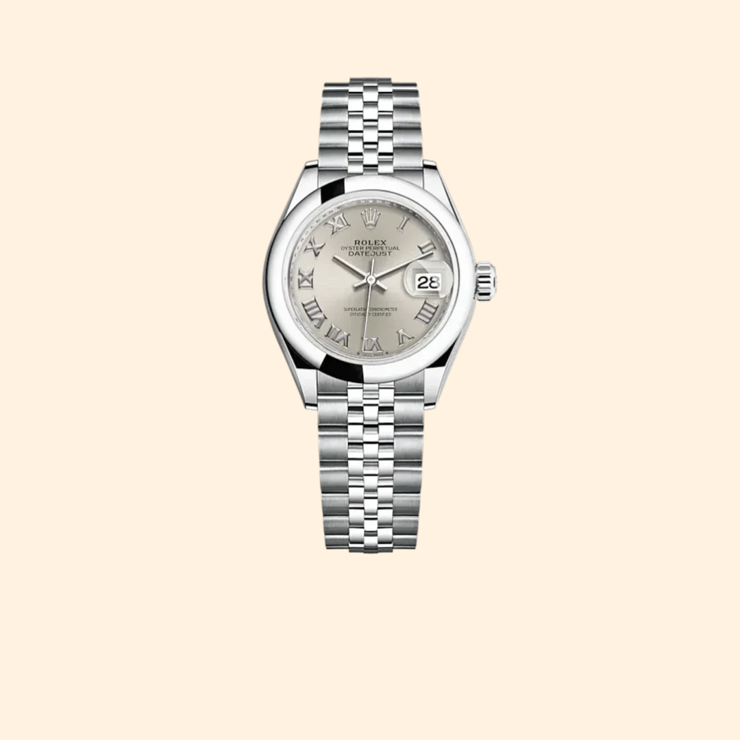 Rolex Lady-Datejust Ref. 279160 28 mm Oystersteel with Silver Dial and Domed Bezel