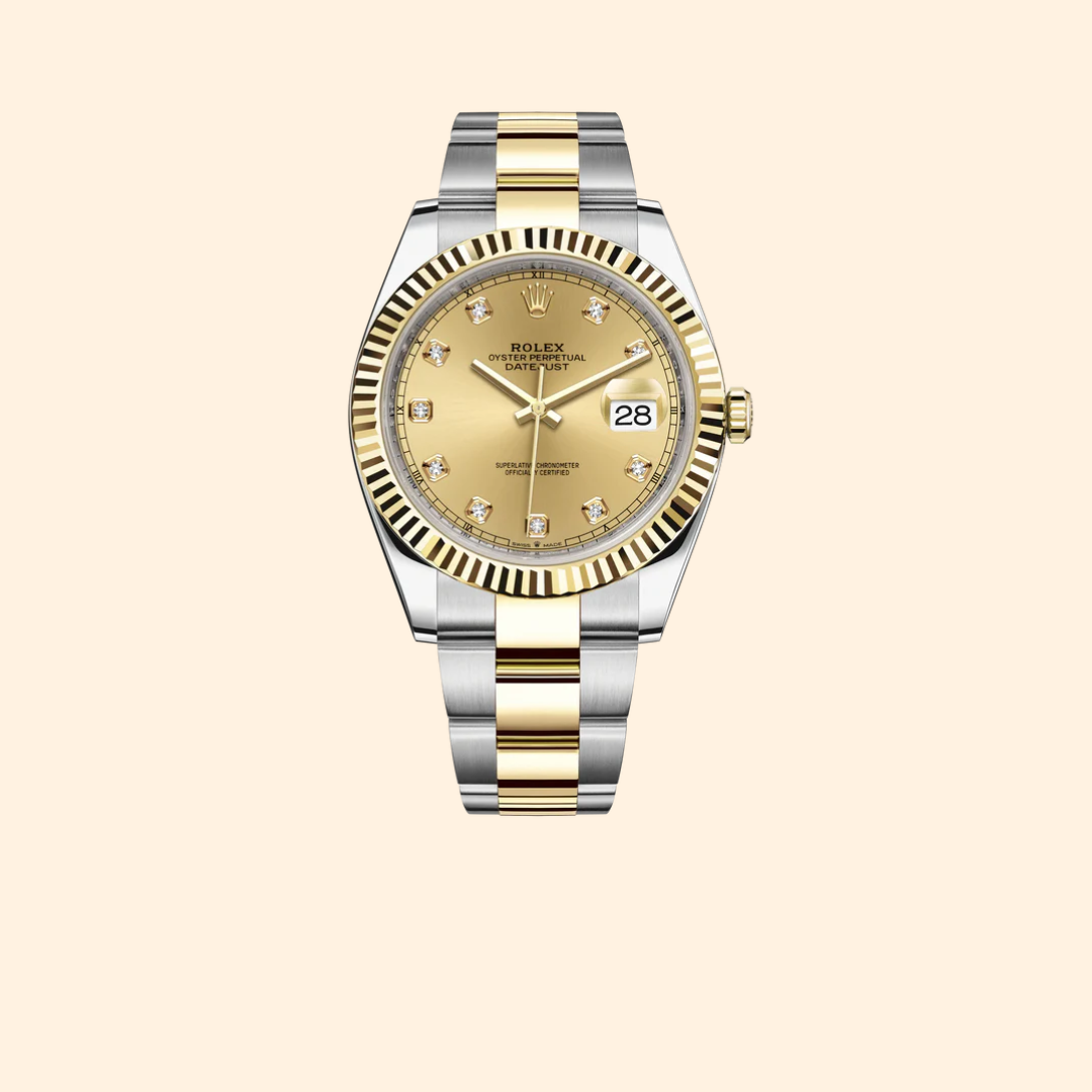 Rolex Datejust Ref. 126333 – 41MM Oystersteel & Yellow Gold, Champagne Diamond Dial on Oyster Bracelet