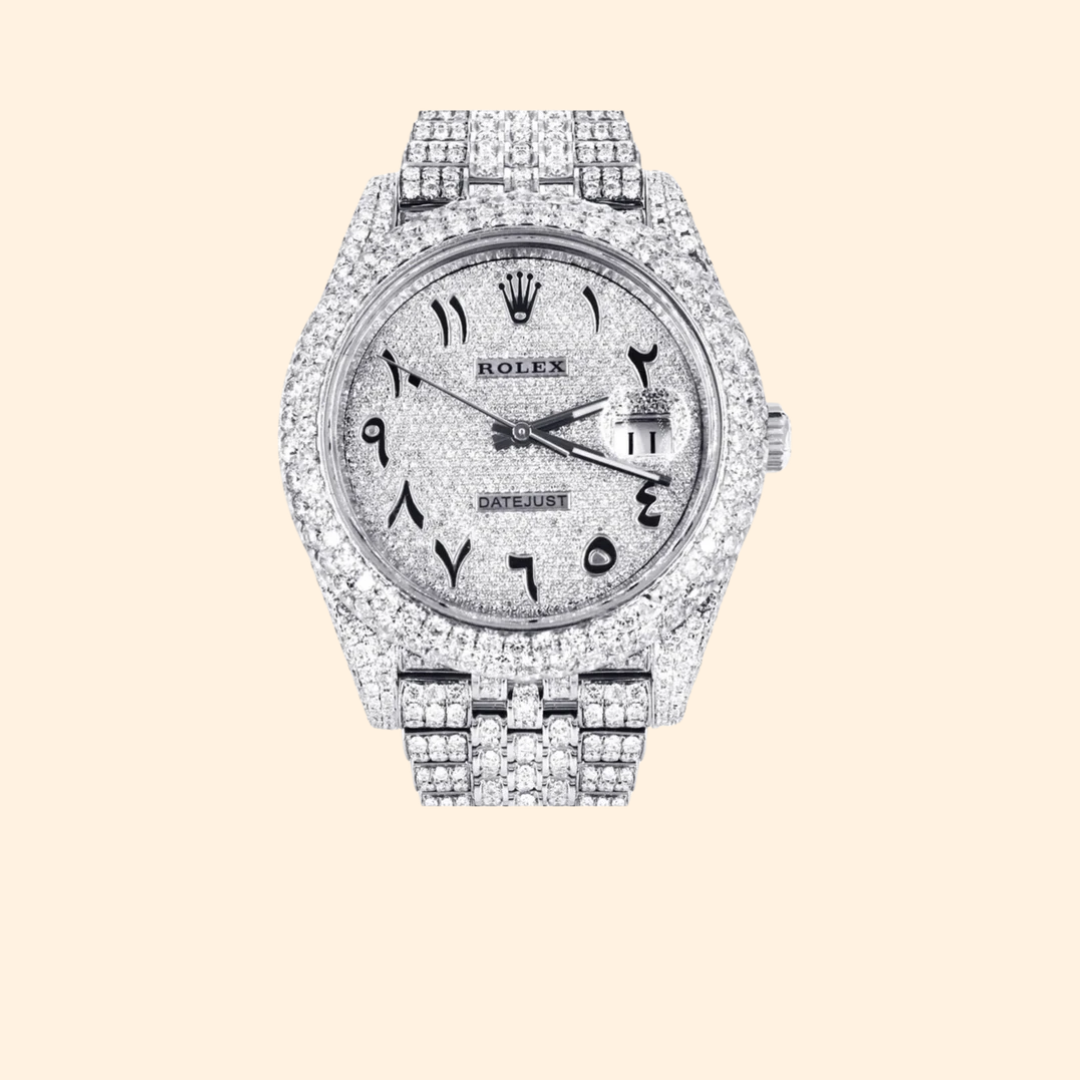 Rolex Datejust 41MM BUSSDOWN Ref. 126300 – Fully Iced with Black Arabic Markers