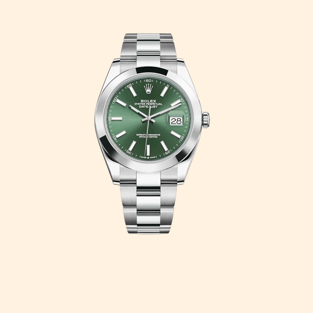 Rolex Datejust Ref. 126300 – Mint Green Dial, Smooth Bezel on Oyster