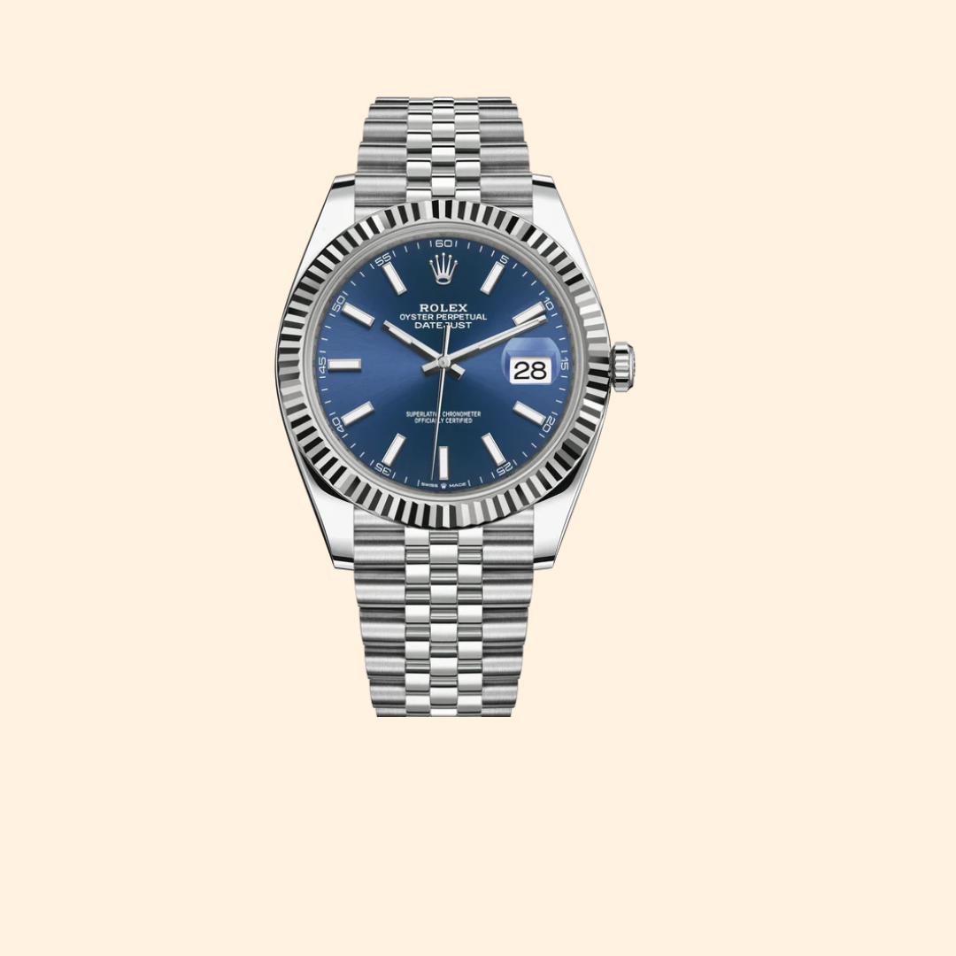 Rolex Datejust Ref. 126334 – 41MM Oystersteel & White Gold, Blue Stick Dial on Jubilee