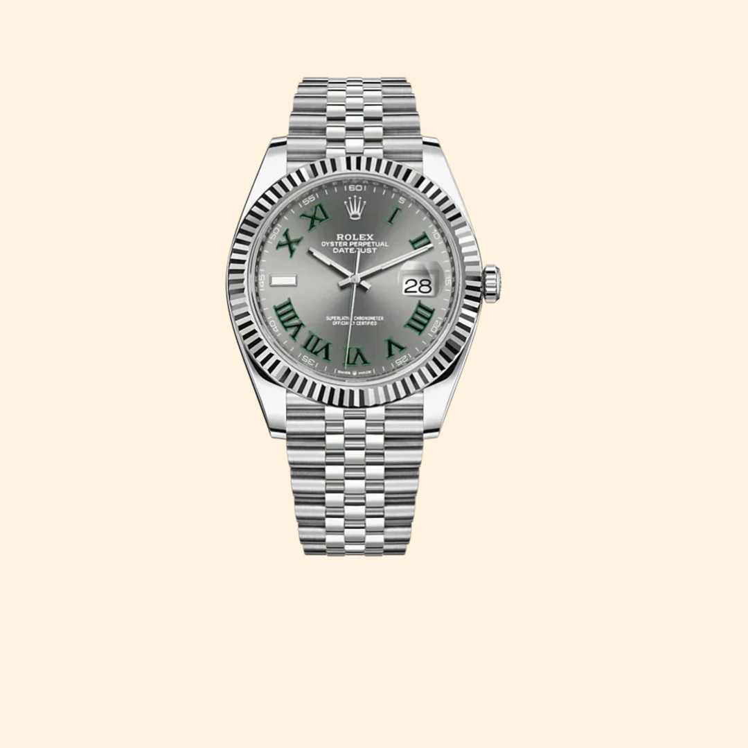 Rolex Datejust Ref. 126334 – 41MM Stainless Steel & White Gold, Wimbledon Dial on Jubilee