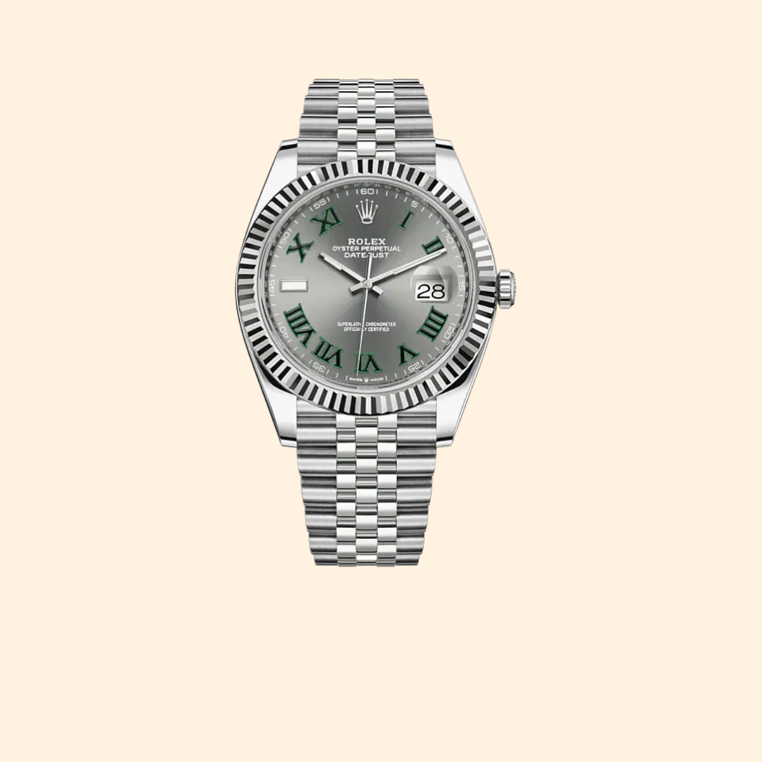 Rolex Datejust Ref. 126334 – 41MM Stainless Steel & White Gold, Wimbledon Dial on Jubilee