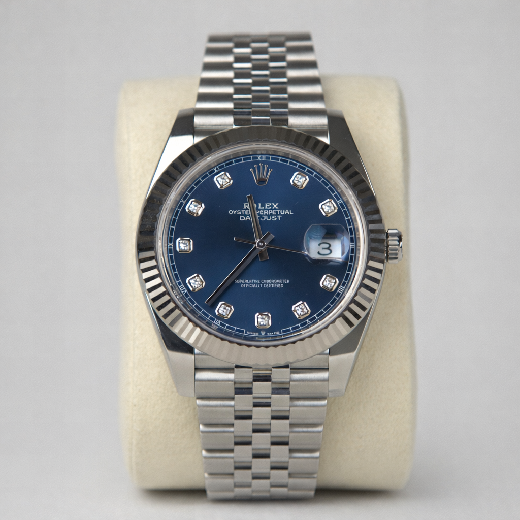 Rolex Datejust 41 126334 41mm Oystersteel White Gold Blue Diamond Dial Jubilee Bracelet