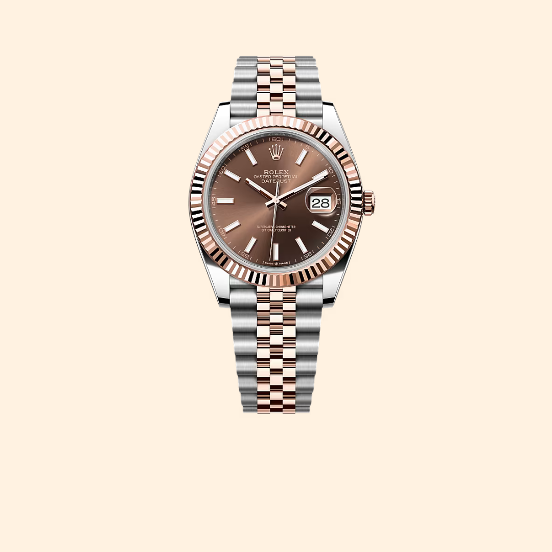 Rolex Datejust Ref. 126331 Two Tone RG/SS on Jubilee Chocolate Index Dial