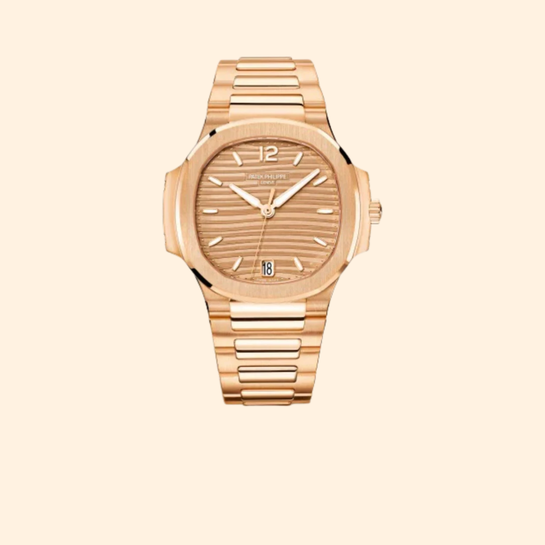 Patek Philippe Nautilus Ladies 35.2mm Ref. 7118/1R-010 Rose Gold Bracelet Golden Brown Opaline Dial Rose Gold Polished Bezel